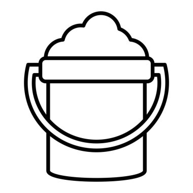 Sand Bucket Icon, Simple Black And White Vector Illustration clipart