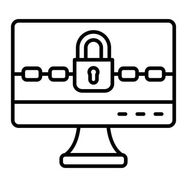 Fidye Hattı simgesi, Basit Siyah ve Beyaz Vektör İllüstrasyonu