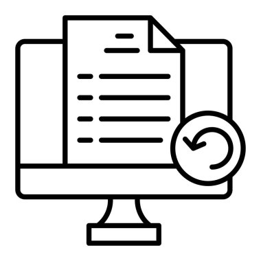 Web Analiz Hattı simgesi, Basit Siyah ve Beyaz Vektör İllüstrasyonu