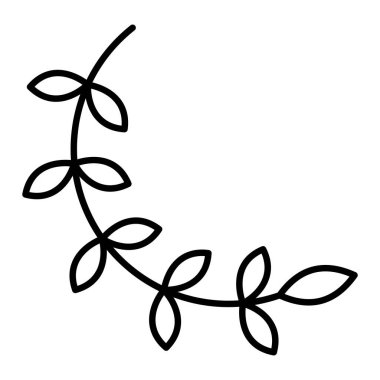 Şube Simgesi, Basit Siyah ve Beyaz Vektör İllüstrasyonu