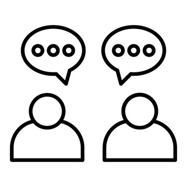 İletişim çizgisi simgesi, Basit Siyah ve Beyaz Vektör İllüstrasyonu