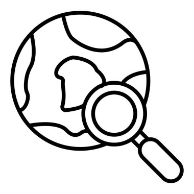 Milenyum Kaşifleri çizgi simgesi, Basit Siyah ve Beyaz Vektör İllüstrasyonu