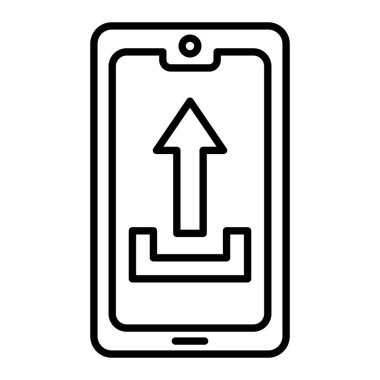 Simgeyi Yükle, Basit Siyah ve Beyaz Vektör İllüstrasyonu