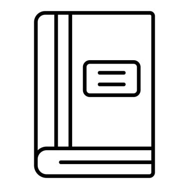 Kitap Simgesi, Basit Siyah ve Beyaz Vektör İllüstrasyonu