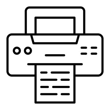 Yazıcı satırı simgesi, Basit Siyah ve Beyaz Vektör İllüstrasyonu