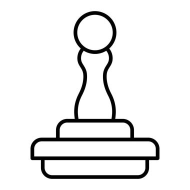 Lastik Damga Simgesi, Basit Siyah ve Beyaz Vektör İllüstrasyonu