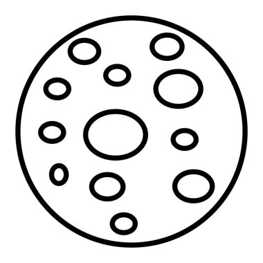 Ay Simgesi, Basit Siyah ve Beyaz Vektör İllüstrasyonu