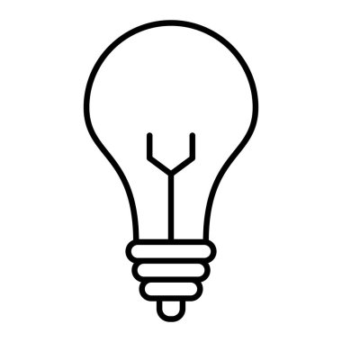 Fikir Simgesi, Basit Siyah ve Beyaz Vektör İllüstrasyonu