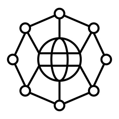 Net Simge, Basit Siyah ve Beyaz Vektör İllüstrasyonu