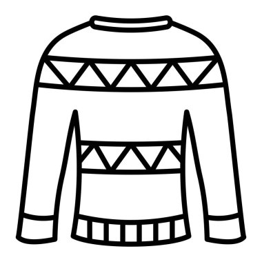 Jumper Simgesi, Basit Siyah ve Beyaz Vektör İllüstrasyonu