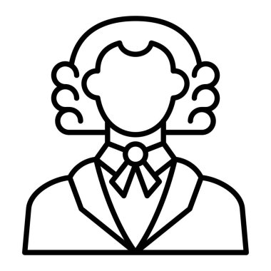 Yargıç satırı simgesi, Basit Siyah ve Beyaz Vektör İllüstrasyonu