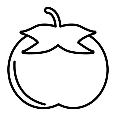 Hurma Simgesi, Basit Siyah ve Beyaz Vektör İllüstrasyonu