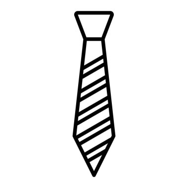 Kravat Simgesi, Basit Siyah ve Beyaz Vektör İllüstrasyonu