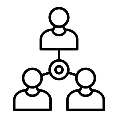 Grup Simgesi, Basit Siyah ve Beyaz Vektör İllüstrasyonu