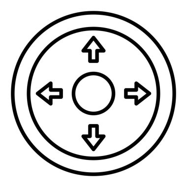 Denetleyici Simgesi, Basit Siyah ve Beyaz Vektör İllüstrasyonu