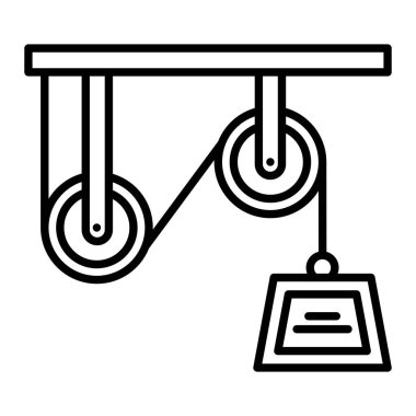 Makara Simgesi, Basit Siyah ve Beyaz Vektör İllüstrasyonu
