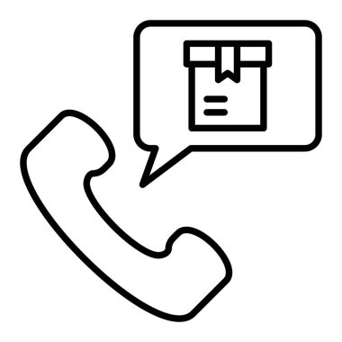 Telefon Hattı simgesi, Basit Siyah ve Beyaz Vektör İllüstrasyonu