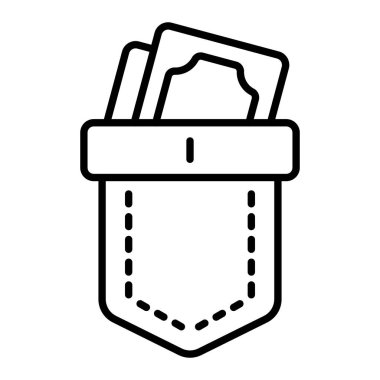 Cep çizgisi simgesi, Basit Siyah ve Beyaz Vektör İllüstrasyonu