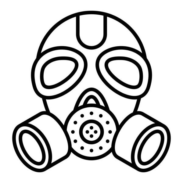 Gas Mask Icon, Simple Black And White Vector Illustration