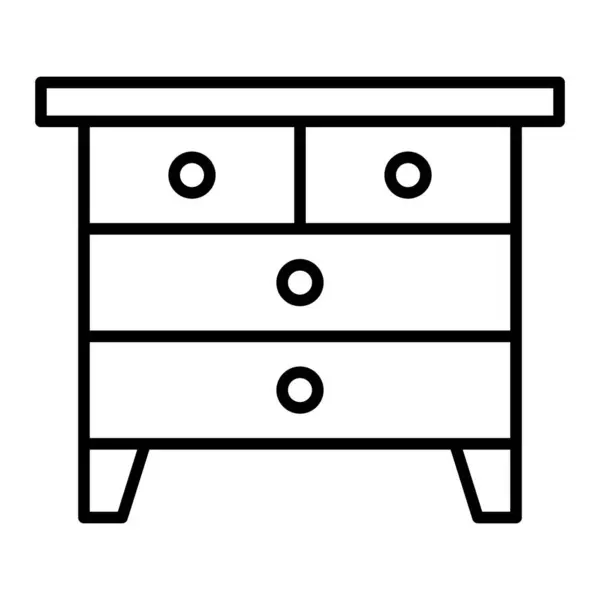 stock vector Chest of Drawers Icon, Simple Black And White Vector Illustration