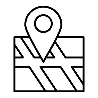 Yer Tutucu Simgesi, Basit Siyah ve Beyaz Vektör İllüstrasyonu