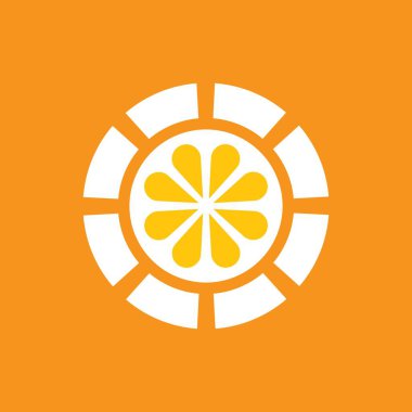 Turuncu logo vektör simgesi tasarımı