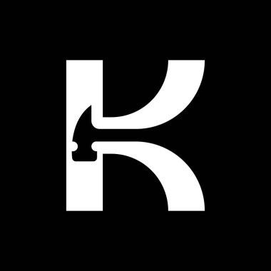 Bıçak logosu şablon dizaynlı K harfi