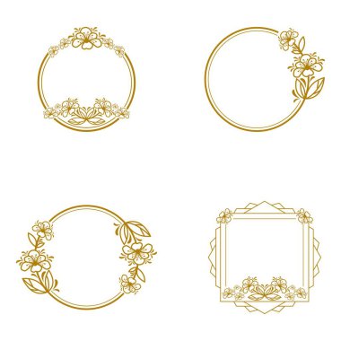 Çiçek logo vektör simgesi tasarımı