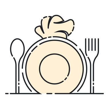 Restoran için çatal ve kaşık sembolü