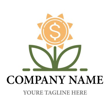 Çiçekler para logosu tasarımı