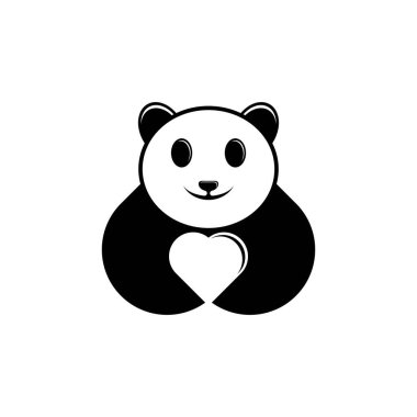 Panda logo şablon vektör ikonu tasarımı