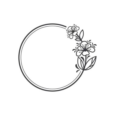 Çiçek logo vektör simgesi tasarımı