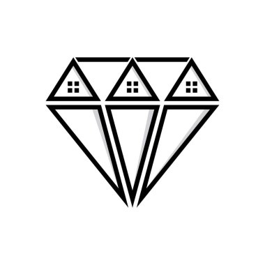 Elmas ve ev logosu tasarımı