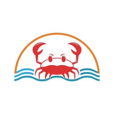 Yengeç logo şablon vektör simgesi