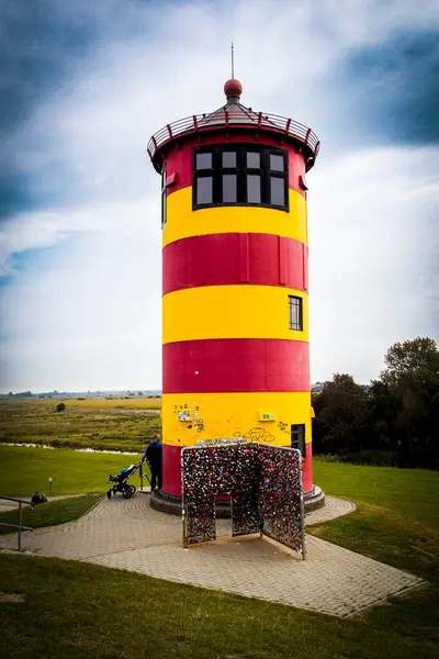 stock image Germany, Pilsum. Famous lighthouse of Pilsum on the Wadden Sea in East Friesland. September 23 , 2022