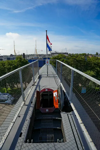 stock image Den Helder, Netherlands. July 31, 2024. Historical Naval Museum of Den Helder. U-boat Tonijn in the outdoor area