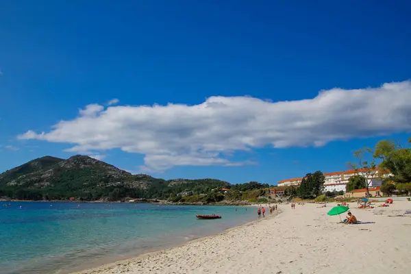 stock image Louro,Galicia, Spain. August 31, 2017. Beach of San Francisco in Louro at Ria de Muros Y Noia in the Summer