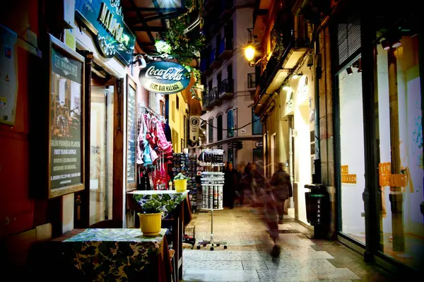 stock image Malaga,Spain. Street scene in the pedestrian zone in the evening. March 19, 2018