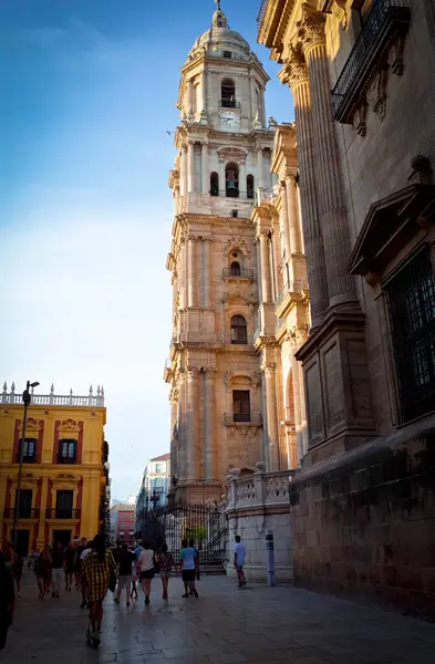 Malaga, İspanya. Malaga Katedrali 'nin mimari fotoğrafı. 06, 2019