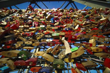 Love locks on the Hohenzollern Bridge in Cologne clipart