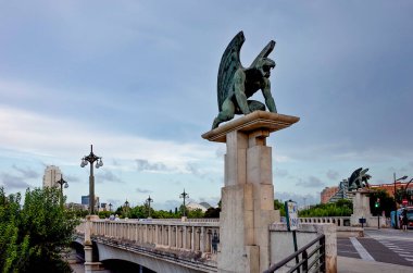 Valencia, İspanya. Ponte de Regne 'nin gotik figürü. 29 Ağustos 2018