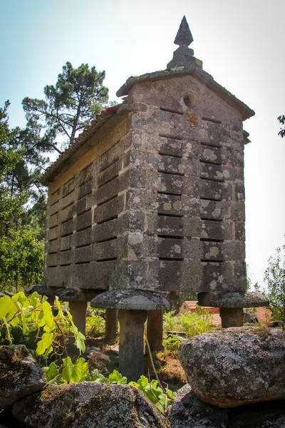 stock image Galicia , Spain. Typical Galician granary. Also known under the original name Horreo. September 10th 2017.