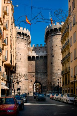 İspanya, Valencia. Torre de Quart. Eski antika şehir kapısı. 16 Aralık 2007