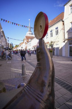 Aurich , East Frisia, Lower Saxony. Charming pedestrian zone in the district town of Aurich in East Frisia in the North Sea coast vacation region. October 4th, 2024 clipart