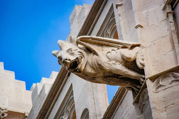 Mallorca, İspanya. Palma de Mallorca 'daki ünlü La Seu Katedrali' nin mimarisi. 24 Mart 2016