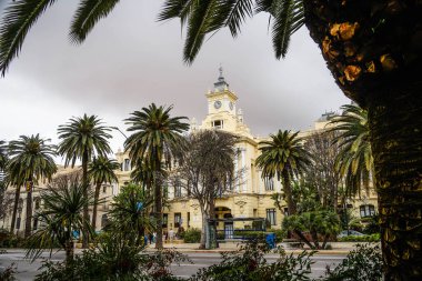 Malaga, Endülüs, Costa de Sol, İspanya. Malaga Belediye Binası. 7 Mart 2025