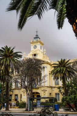 Malaga, Endülüs, Costa de Sol, İspanya. Malaga Belediye Binası. 7 Mart 2025