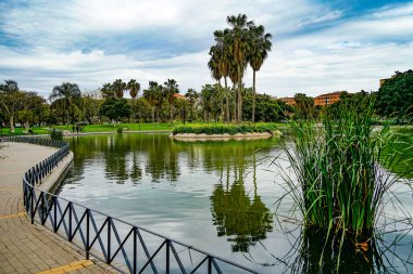 Malaga, Endülüs, Costa de Sol, İspanya. Huelin 'e park et. 12 Mart 2025