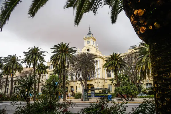 Malaga, Endülüs, Costa de Sol, İspanya. Malaga Belediye Binası. 7 Mart 2025