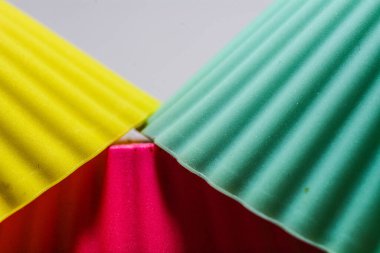 Soyut renkli silikon kek kalıpları konsept nesne resmi